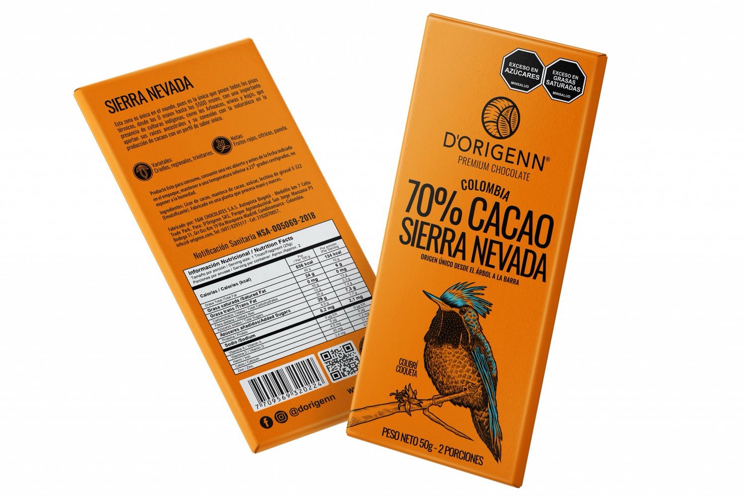D’Origenn Sierra Nevada 70% Chocolade-bark