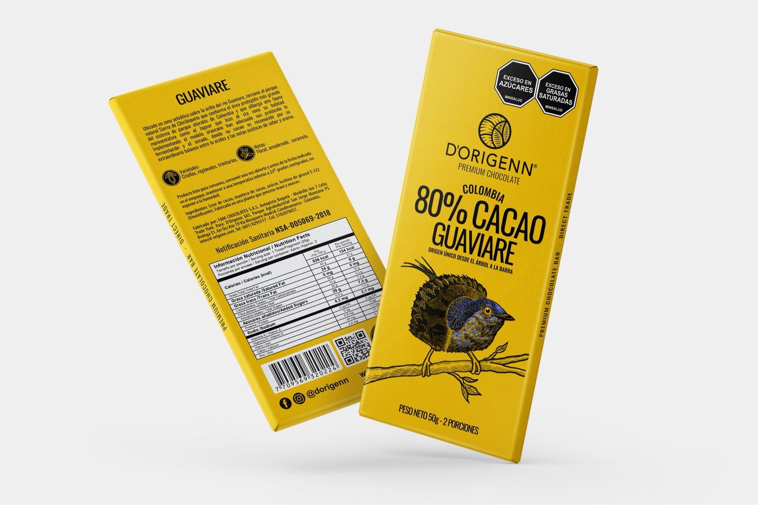 D’Origenn Guaviare 80% chocolate bark