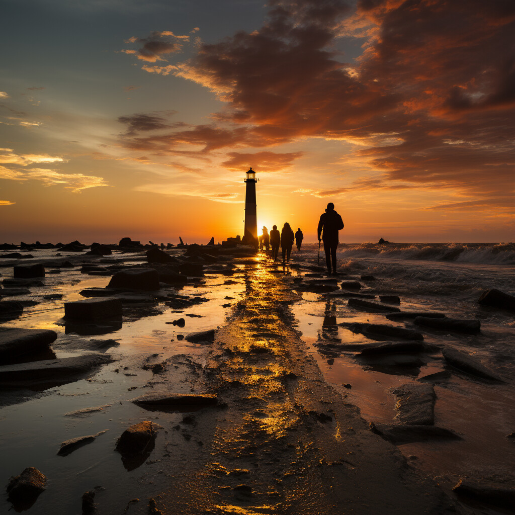 Photorealistic Lighthouse On The Water