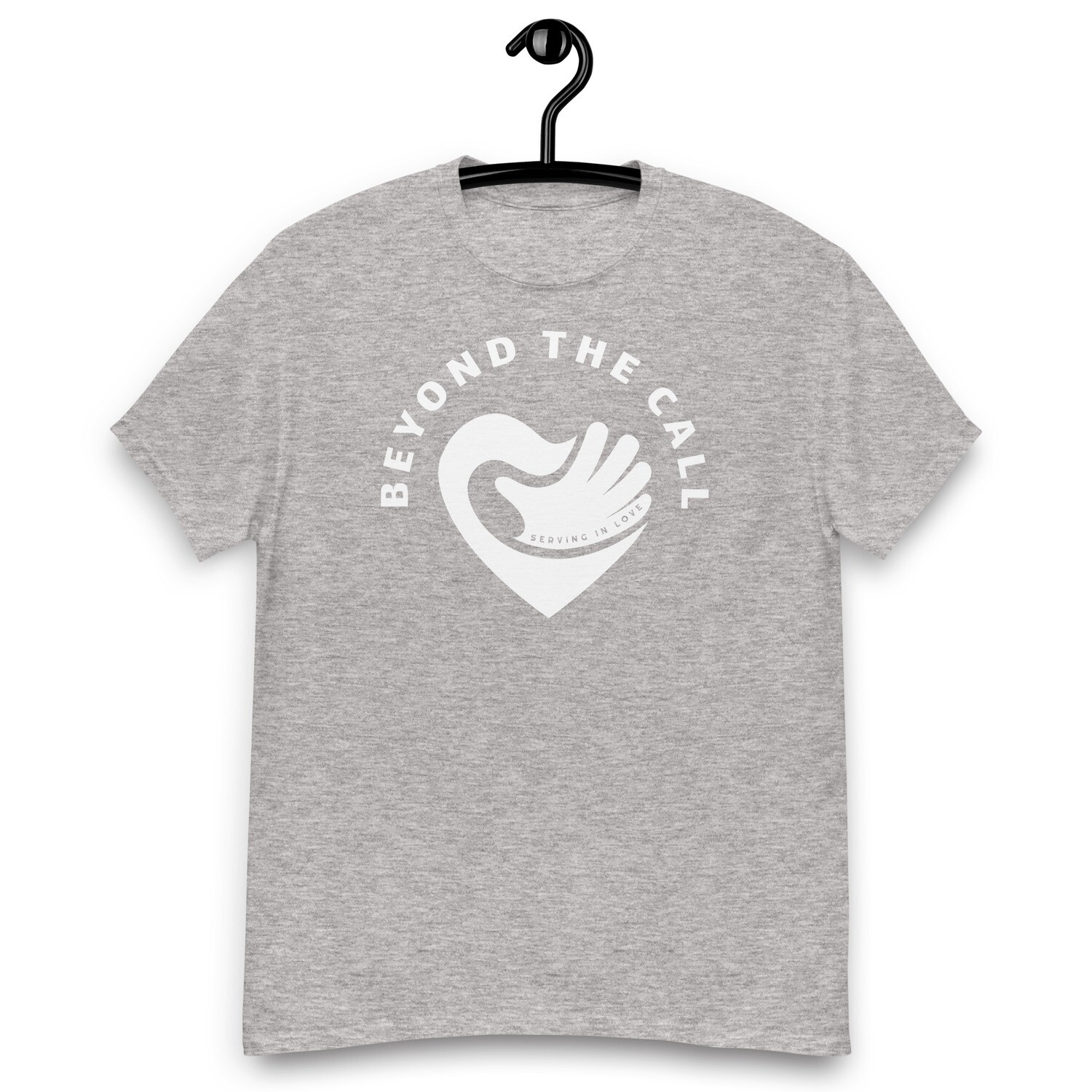WHITE ON GREY AND BLACK BTC UNISEX TEE