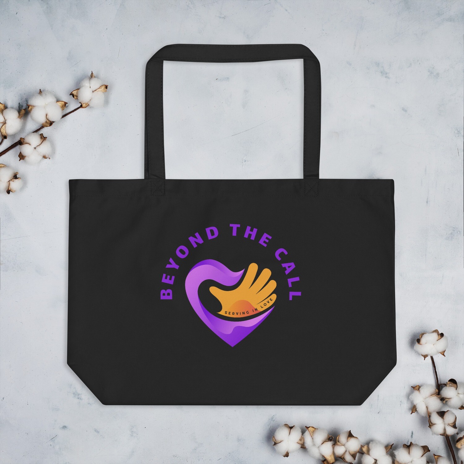 Beyond The Call large organic tote bag