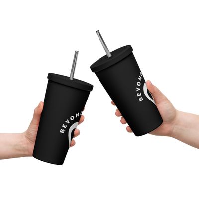 BTC Insulated tumbler with a straw
