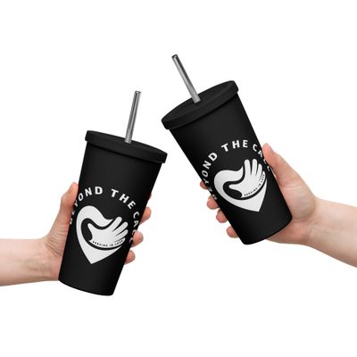 BTC Insulated tumbler with a straw