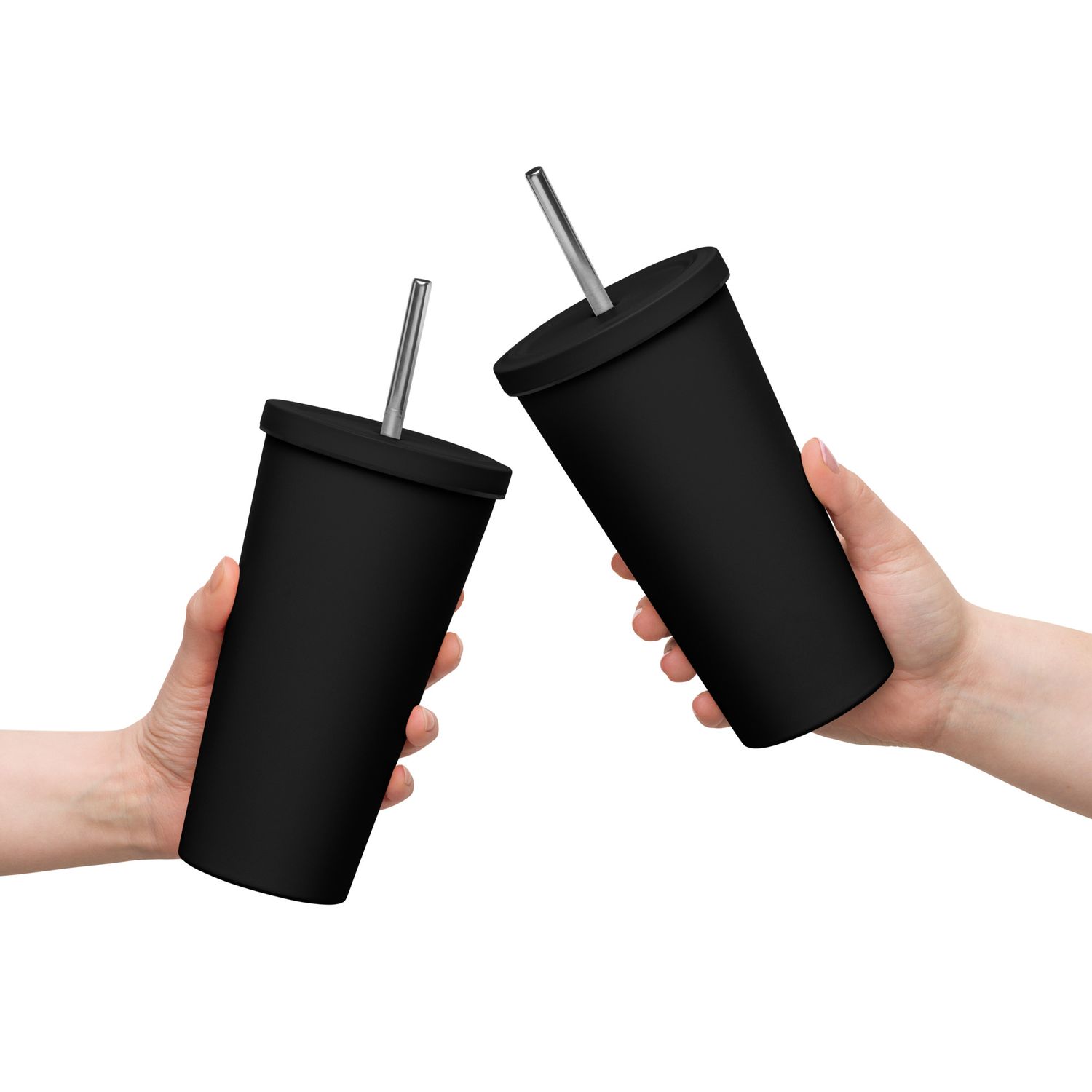 BTC Insulated tumbler with a straw