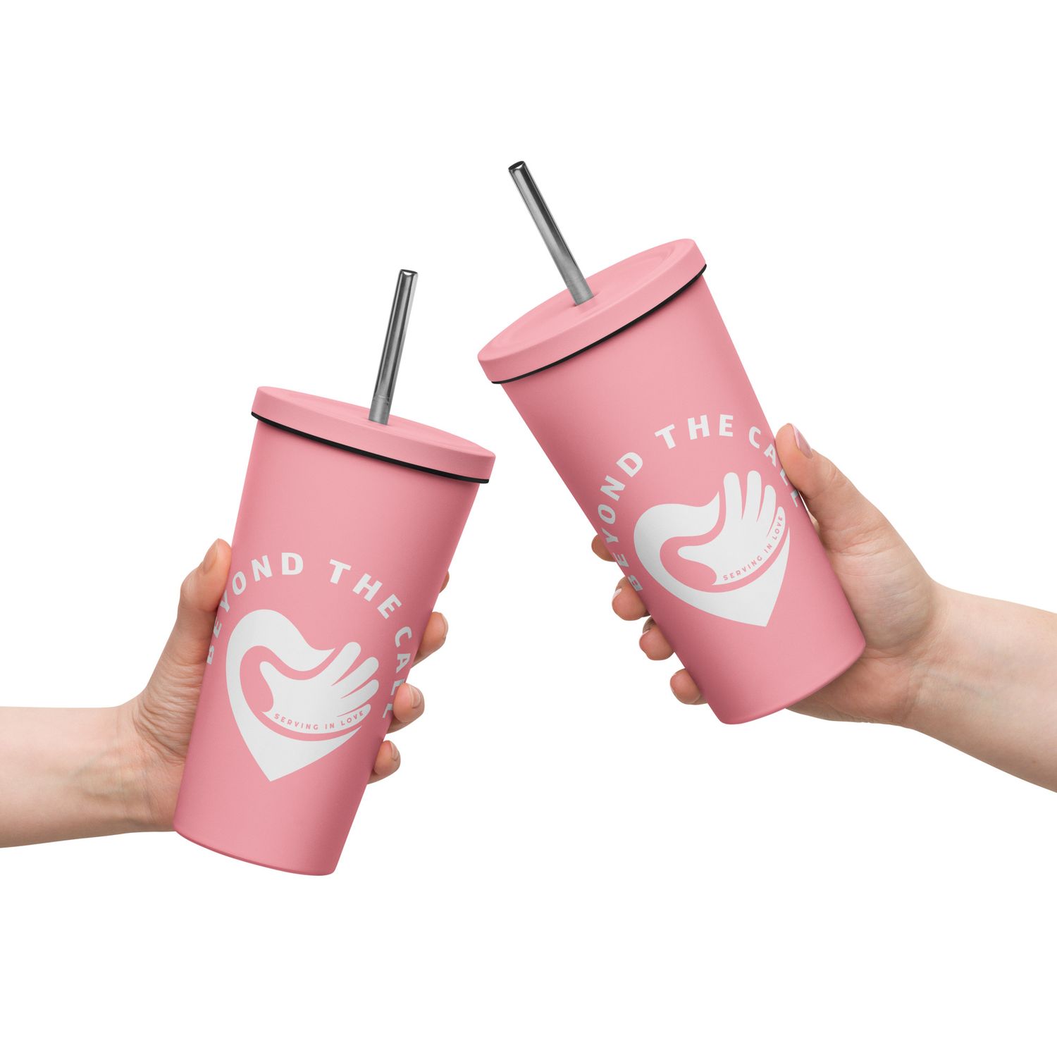 BTC Insulated tumbler with a straw