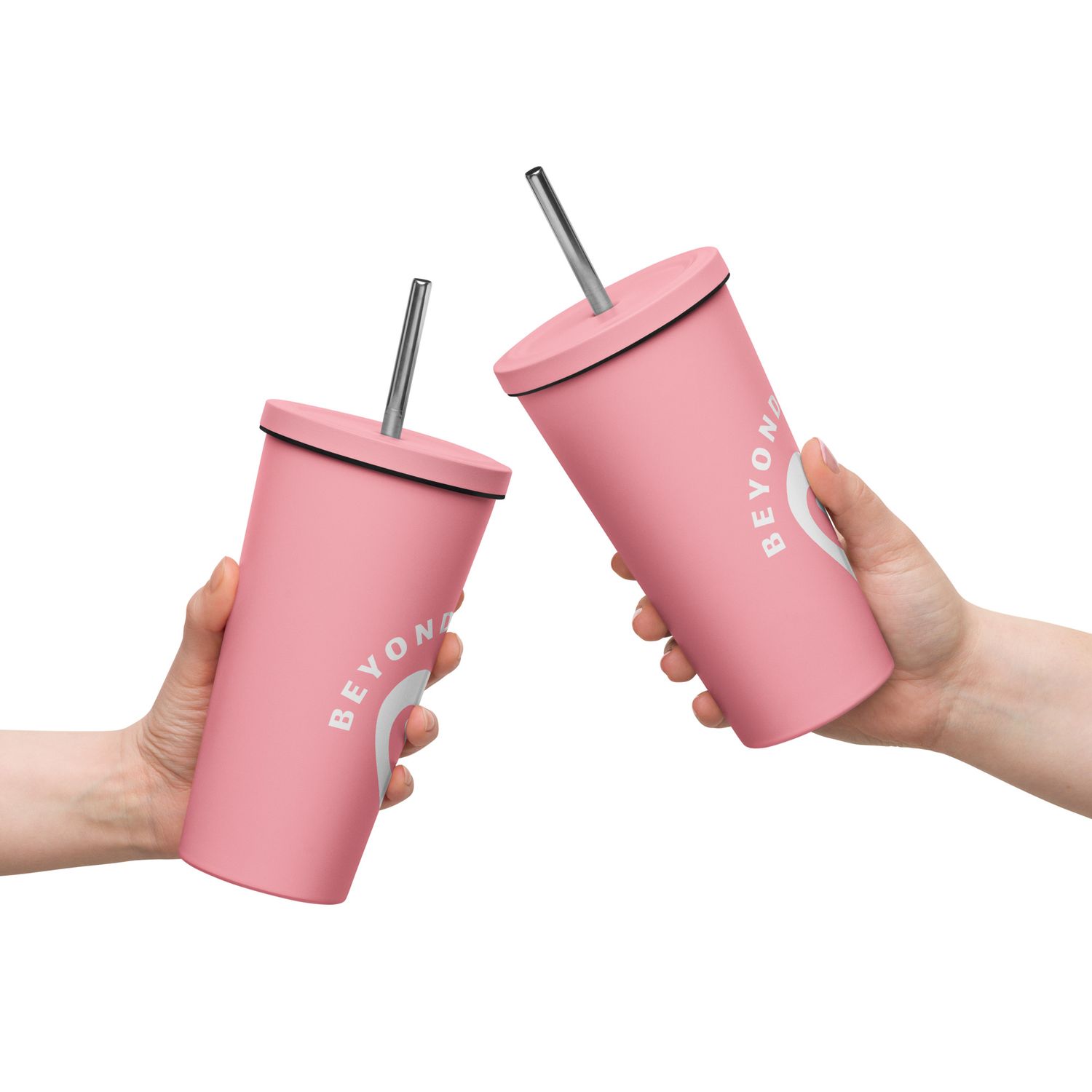 BTC Insulated tumbler with a straw