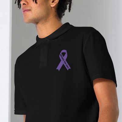 Unisex BTC Purple Ribbon Campaigne pique polo shirt