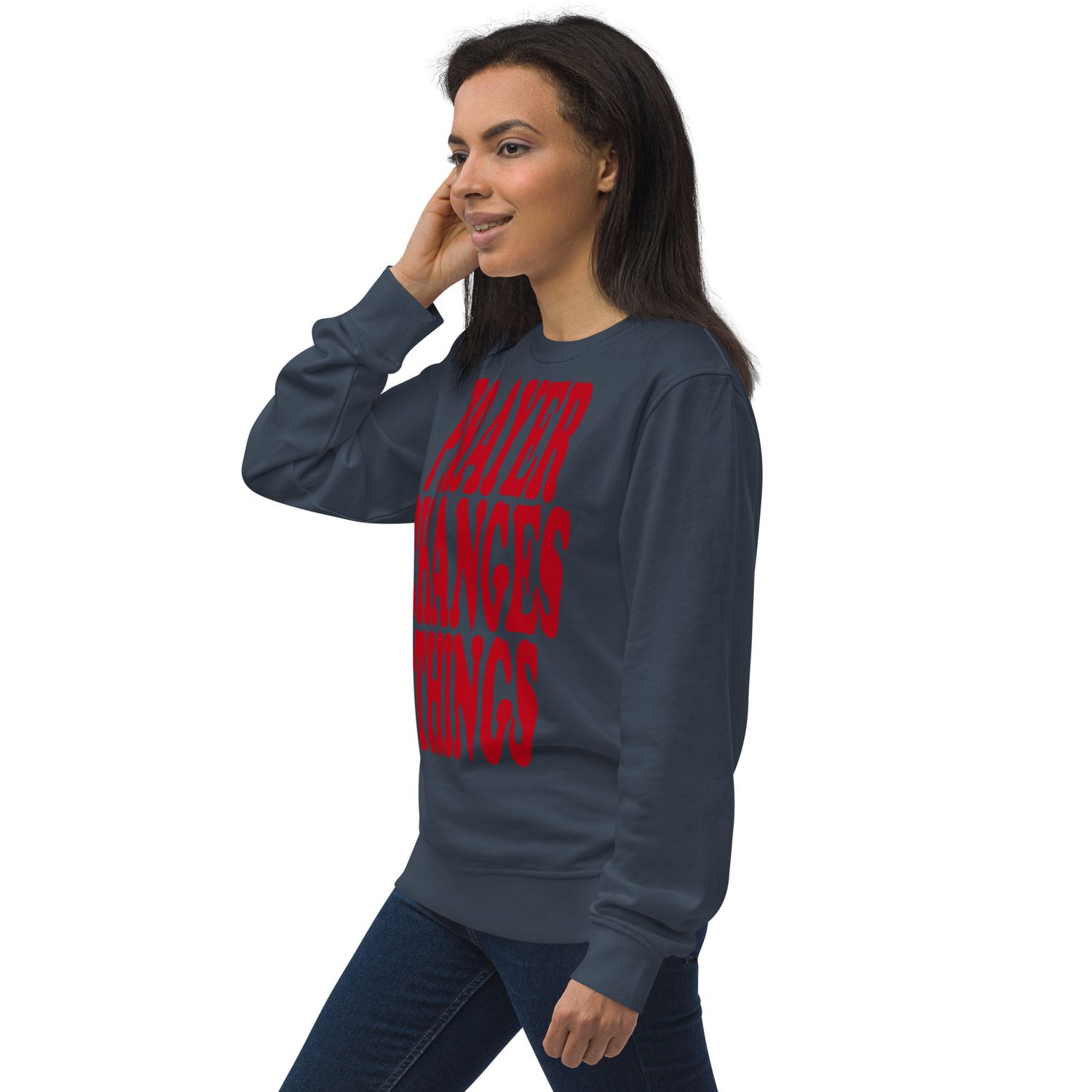 Prayer Changes Things Red on Unisex organic sweatshirt