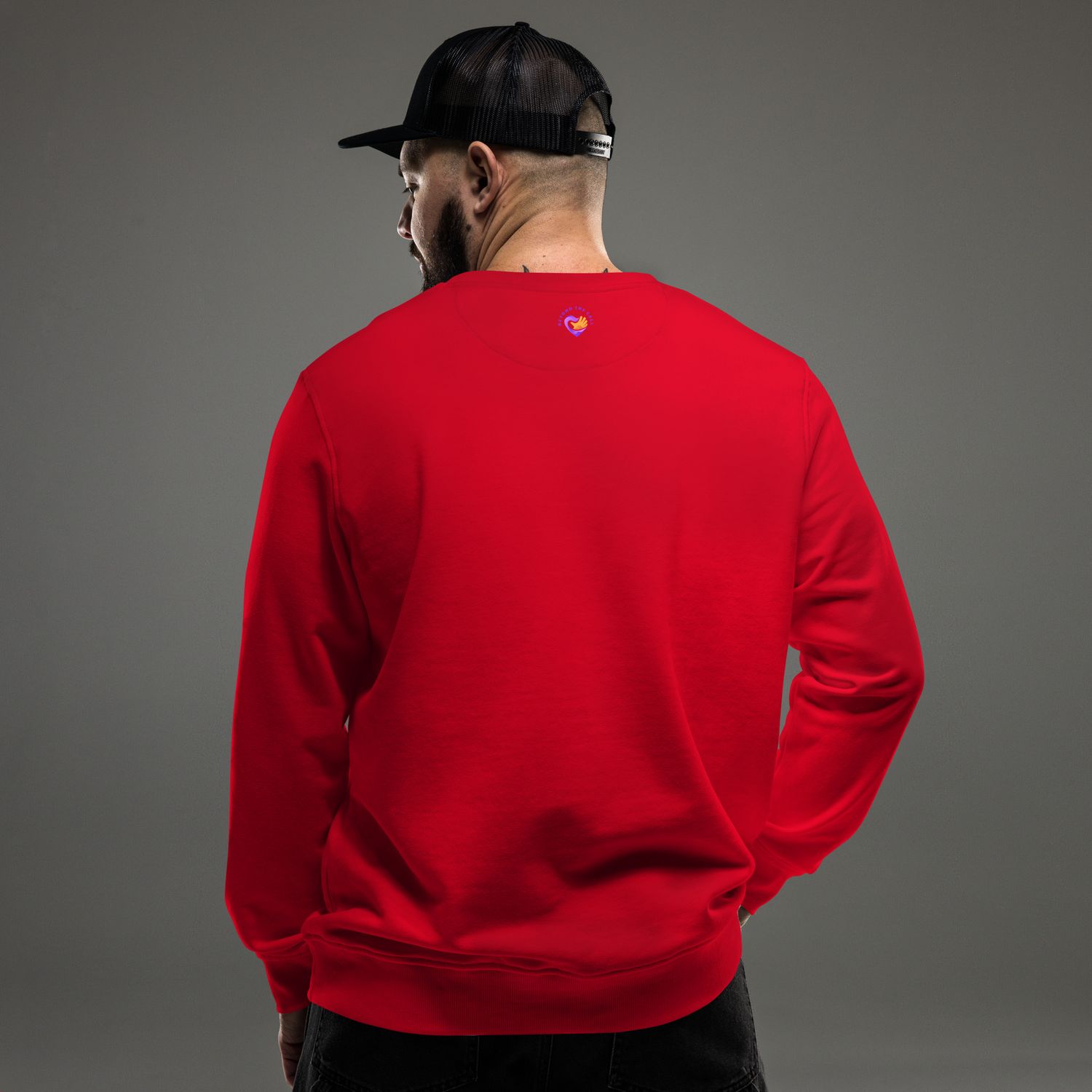 Prayer Changes Things Blk on Red Unisex organic sweatshirt