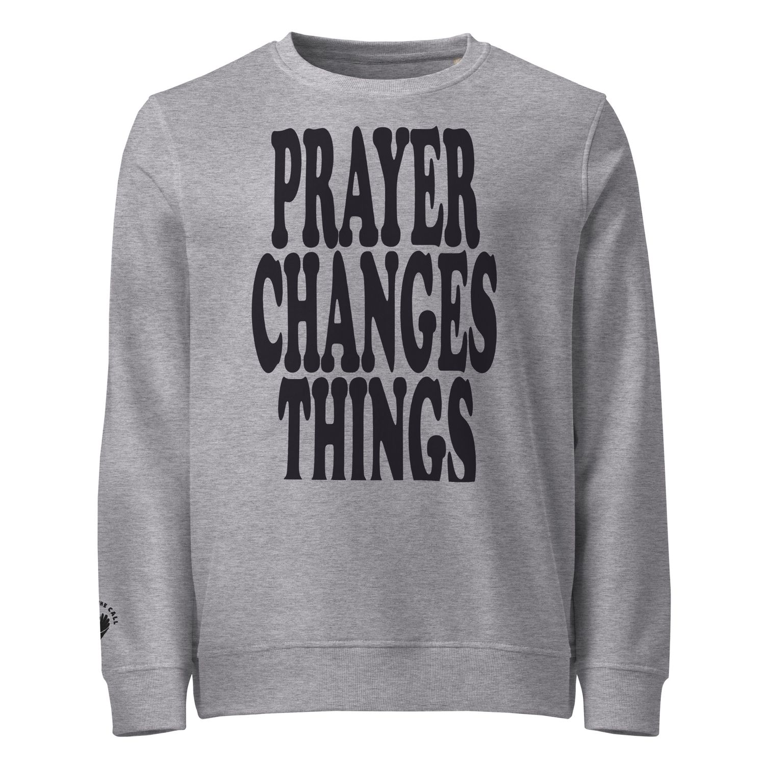 Prayer Changes Things Blk on Red Unisex organic sweatshirt