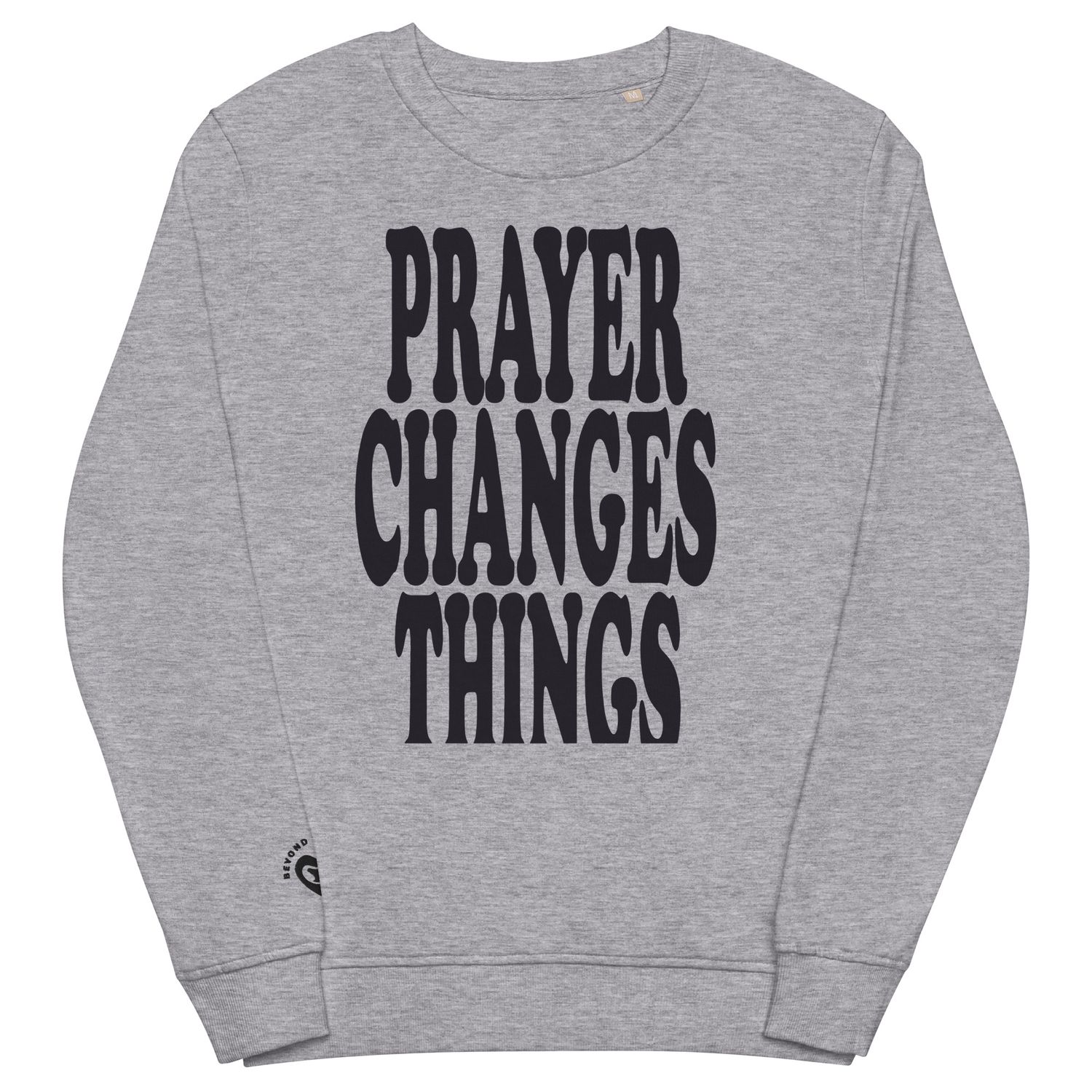 Prayer Changes Things Blk on Red Unisex organic sweatshirt