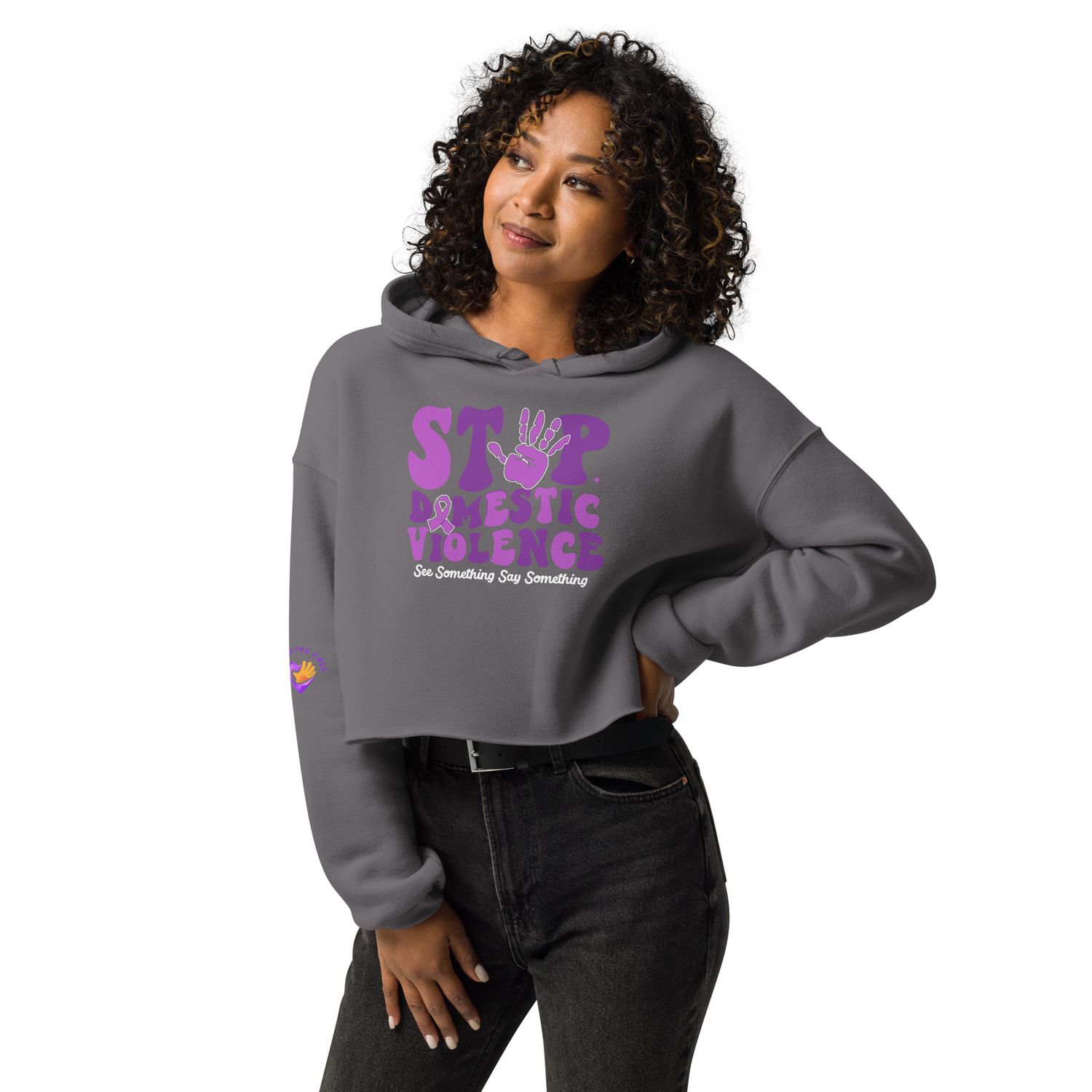 Hand Stop DV Crop Hoodie