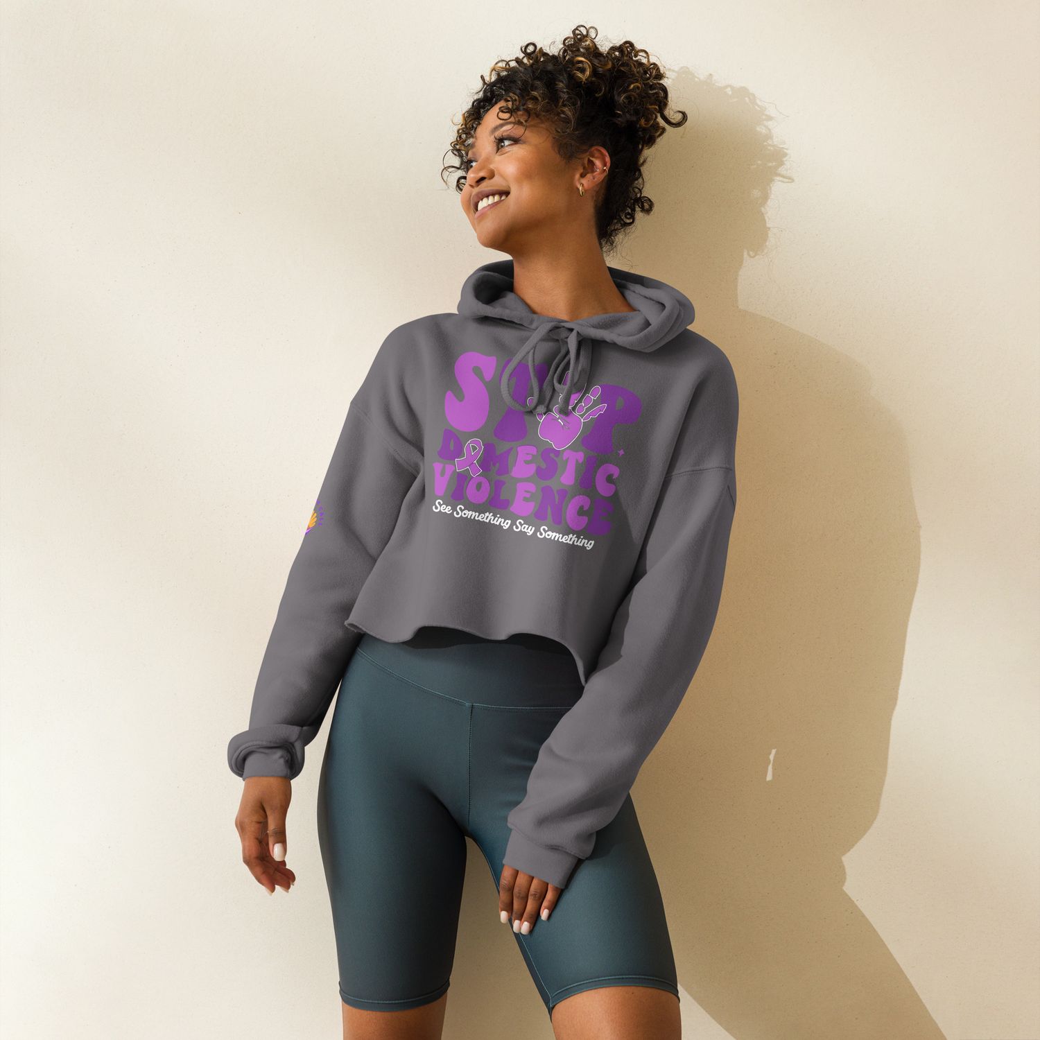 Hand Stop DV Crop Hoodie