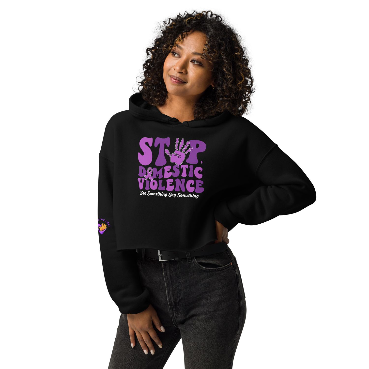Hand Stop DV Crop Hoodie