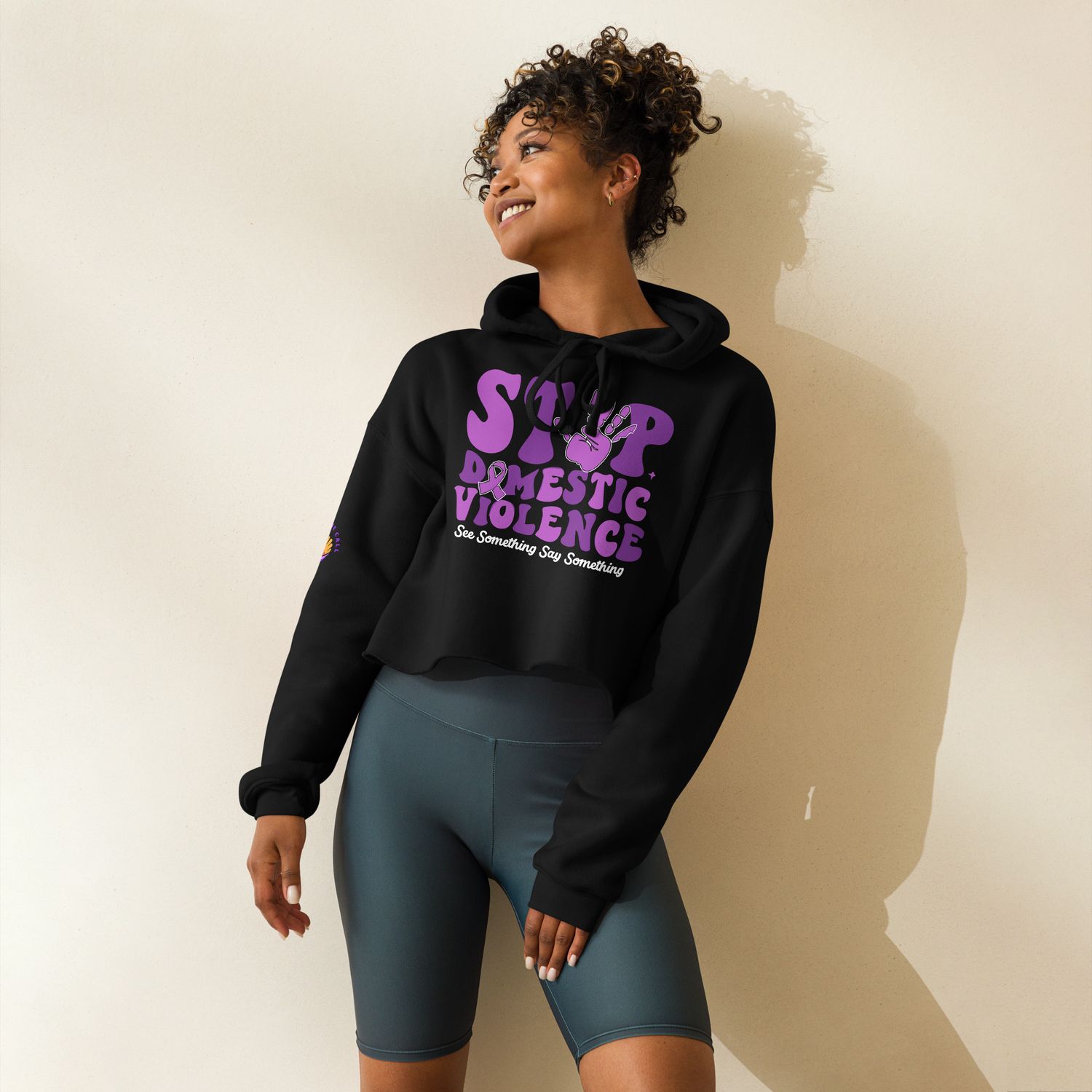 Hand Stop DV Crop Hoodie