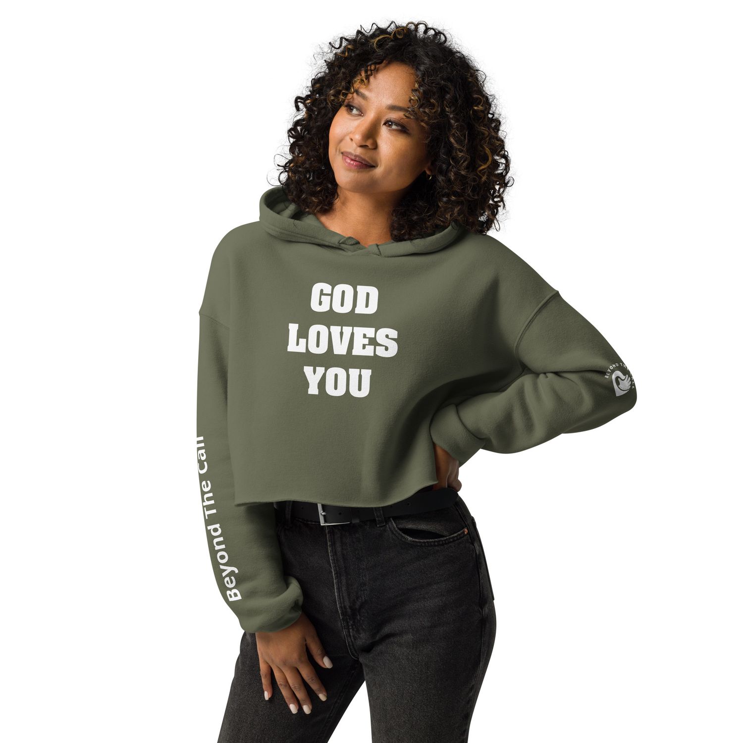 BTC God Loves You Crop Hoodie