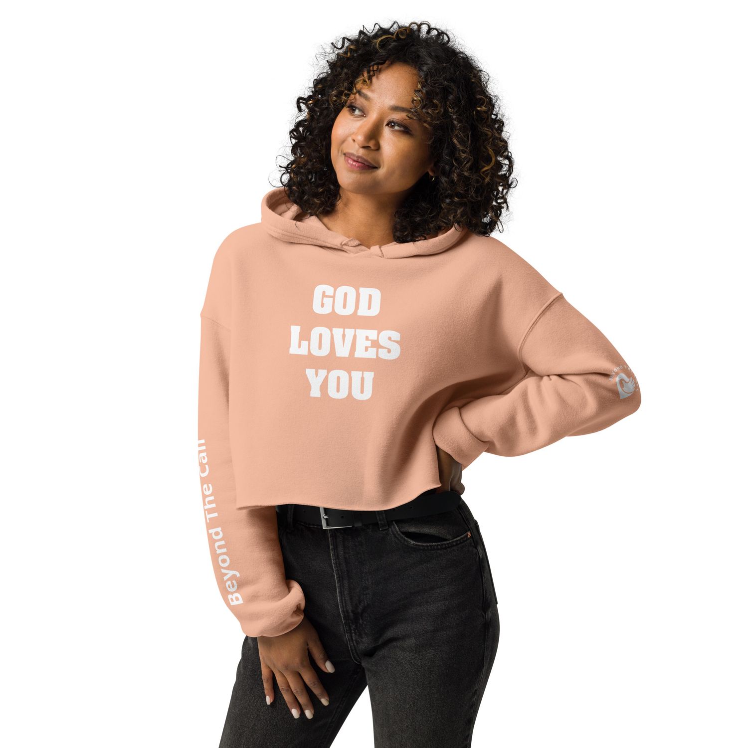 BTC God Loves You Crop Hoodie