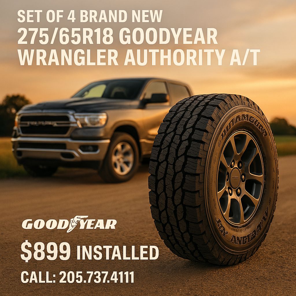 SET OF 4 BRAND NEW 2756518 GOODYEAR WRANGLER  AUTHORITY A/T 116S DOT-0125