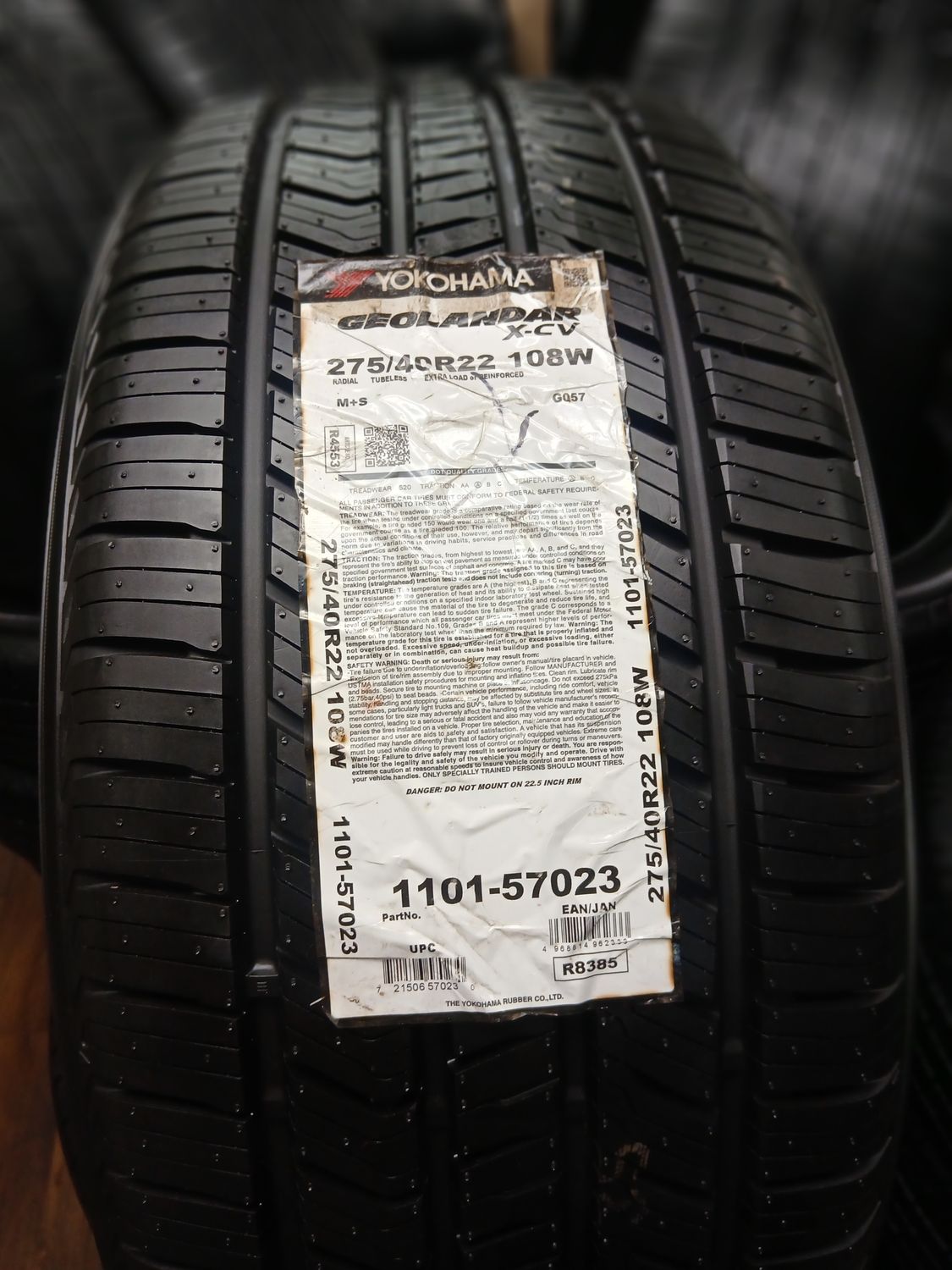 1 SINGLE BRAND NEW 2754022 YOKOHAMA GEOLANDER X-CV G057 108W