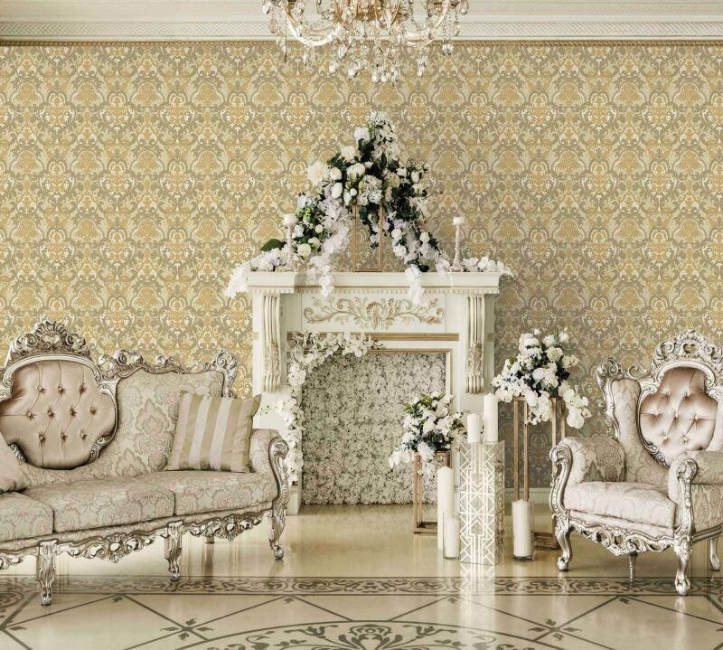 Classical Damask Pattern Wallpaper