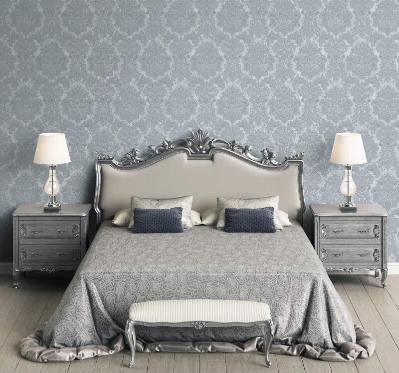 Rich baroque damask pattern wallpaper