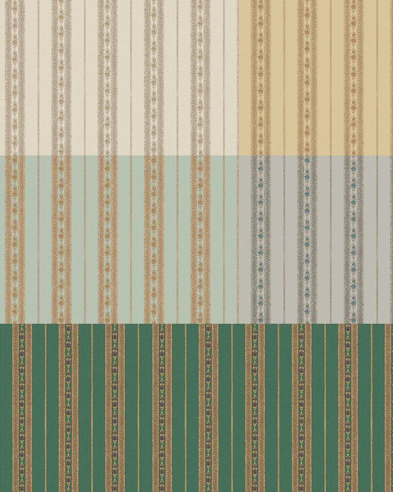 Classic delicate striped ornament wallpaper