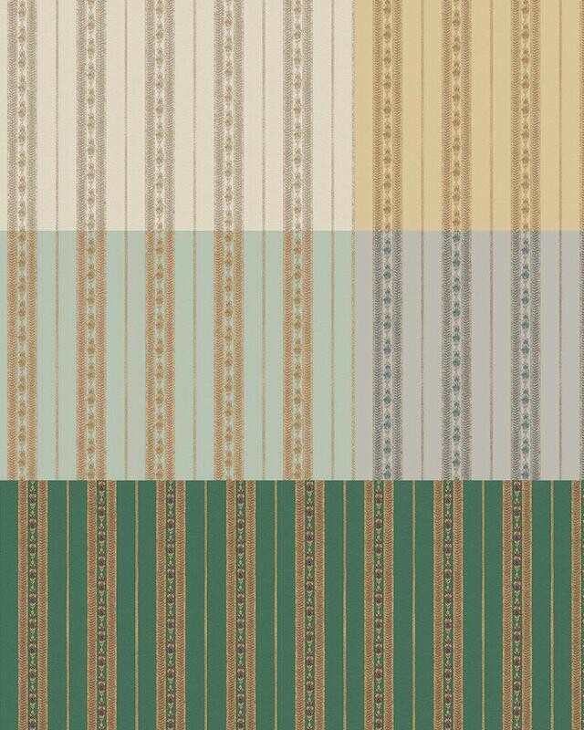 Classic delicate striped ornament wallpaper