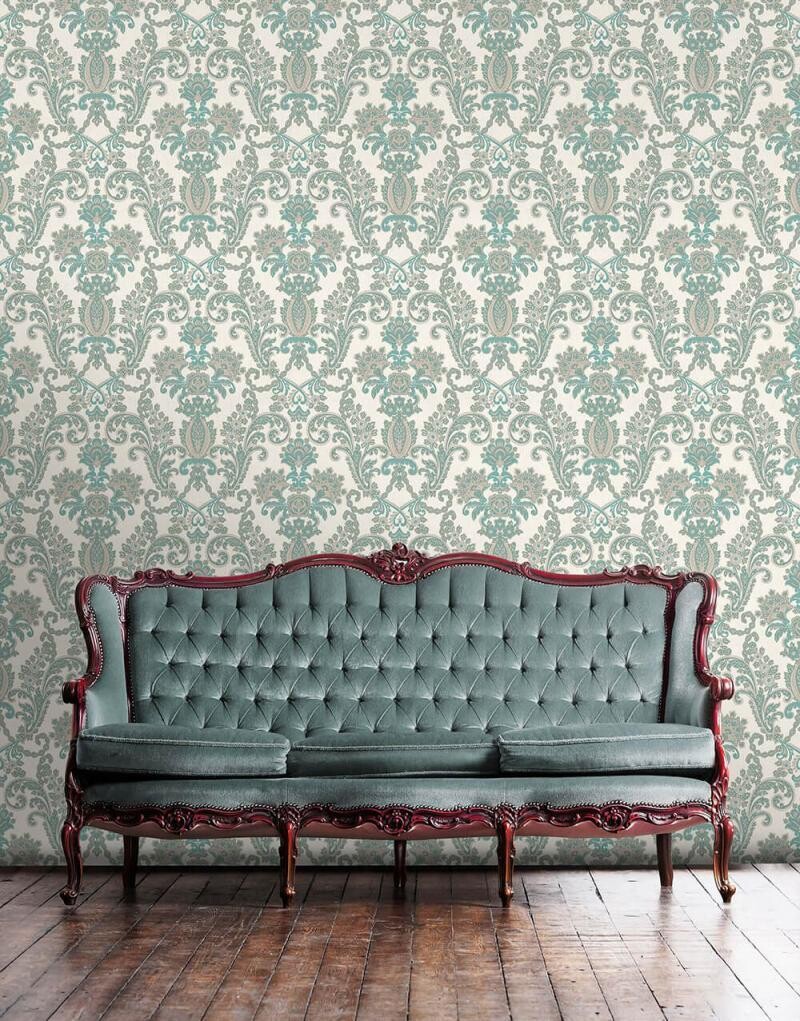 Damask ornament wallpaper