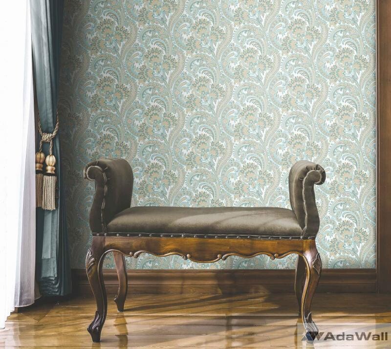 Colorful classic paisley wallpaper