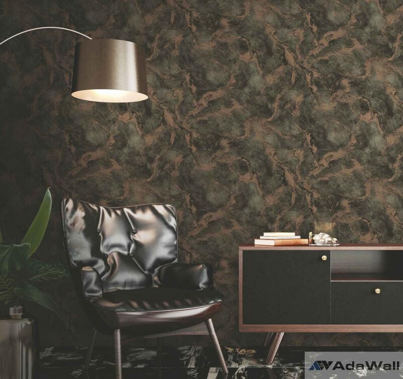 Oxidised metallised marble texture wallpaper