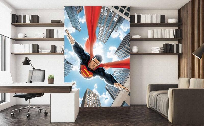 KIDS MURAL WALLPAPER SUPERMAN 4$/sq ft