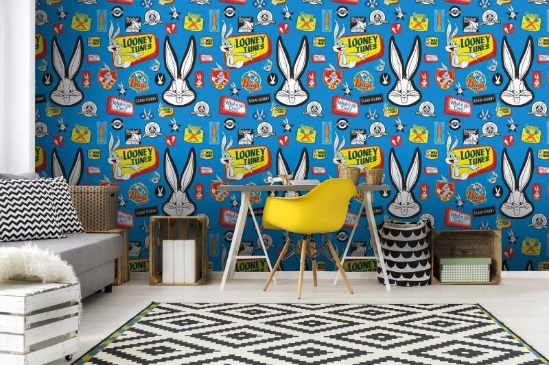 KIDS MURAL WALLPAPER BUGS BUNNY 4$/sq ft