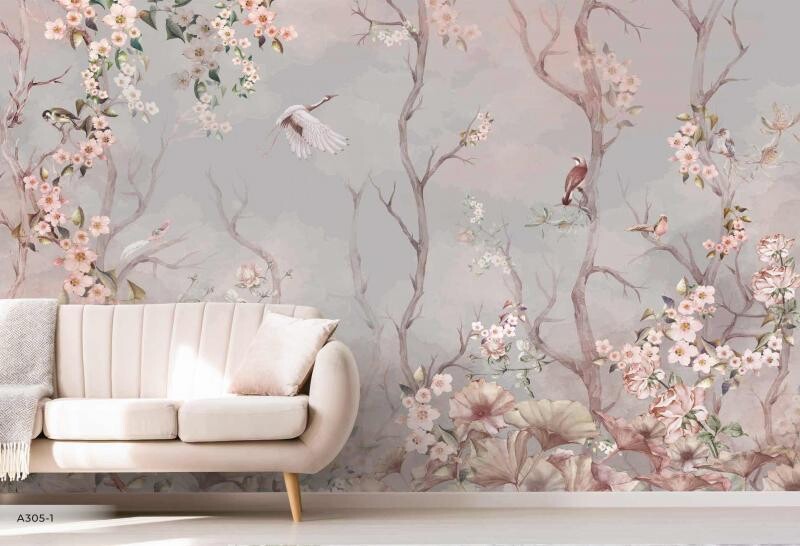 FLOWER MURAL WALLPAPER 4$/SQ FT