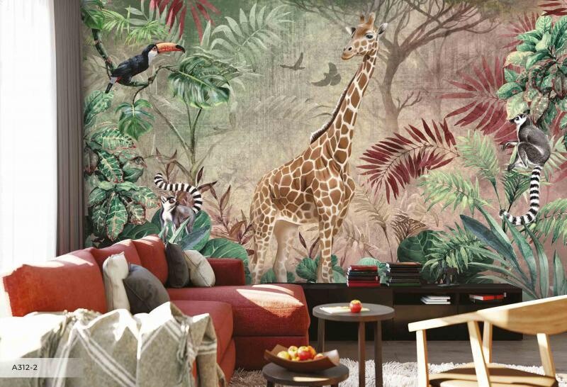 GIRAFFE MURAL WALLPAPER 4$/SQ FT