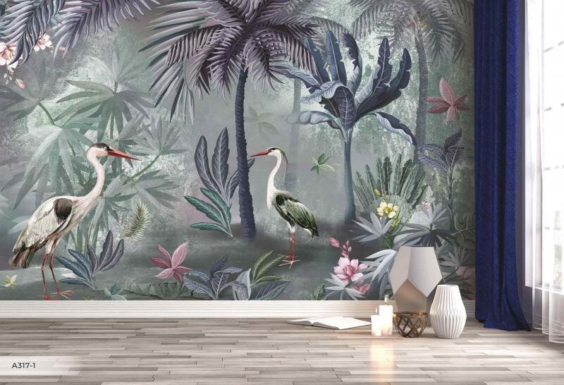 BIRD DESIGN MURAL WALLPAPER 4$/SQ FT