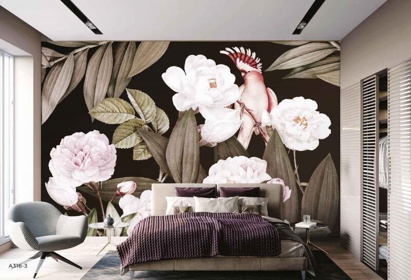 FLOWER PATTERN  MURAL WALLPAPER 4$/SQ FT