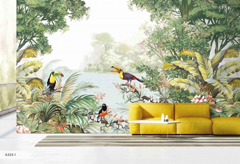 PARROT  MURAL WALLPAPER 4$/sq ft