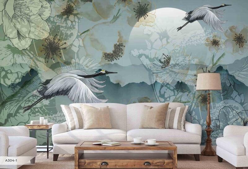 BIRDS MURAL WALLPAPER 4$/SQ FT