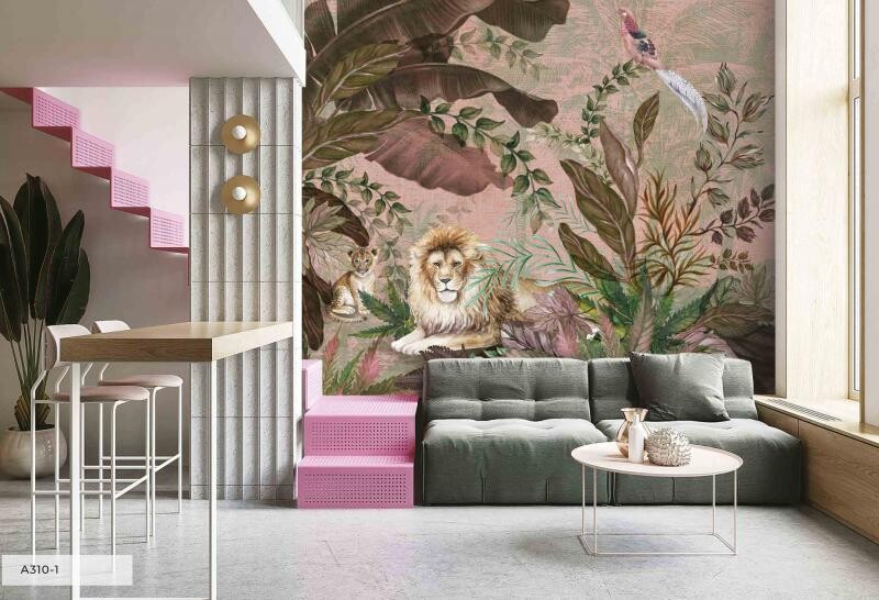 LION MURAL WALLPAPER 4$/SQ FT