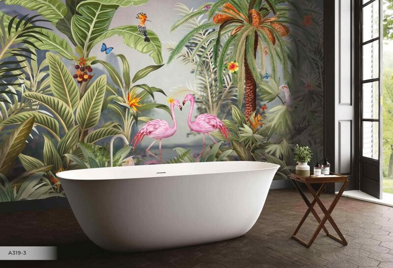 FLAMINGO MURAL WALLPAPER 4$/SQ FT