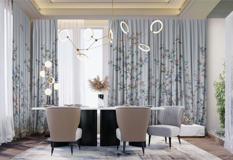 LEAVES CURTAIN READY TO USE
