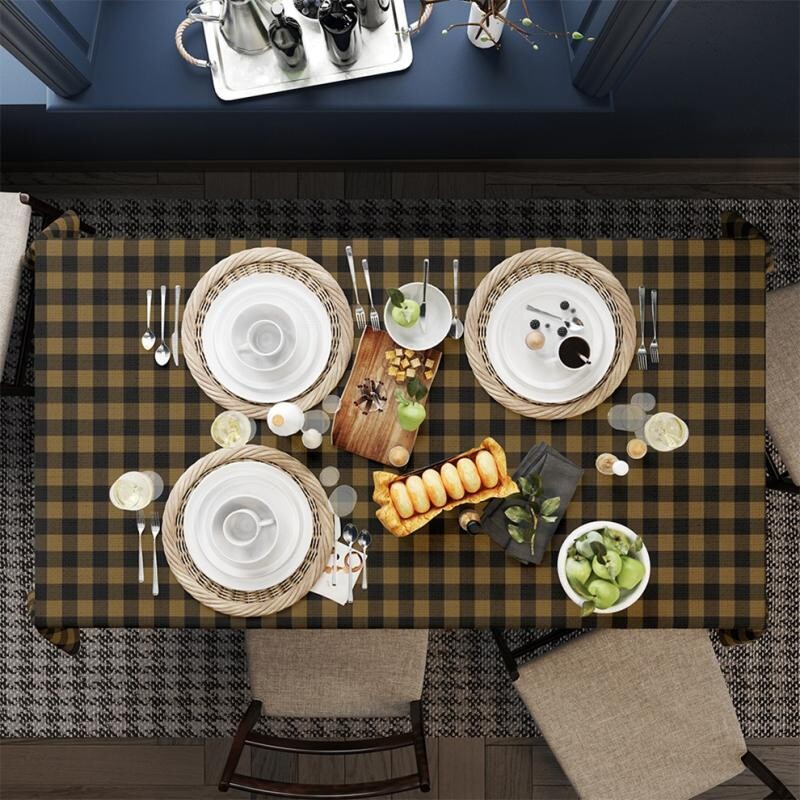 Black and Yellow Cell  Table Cloth