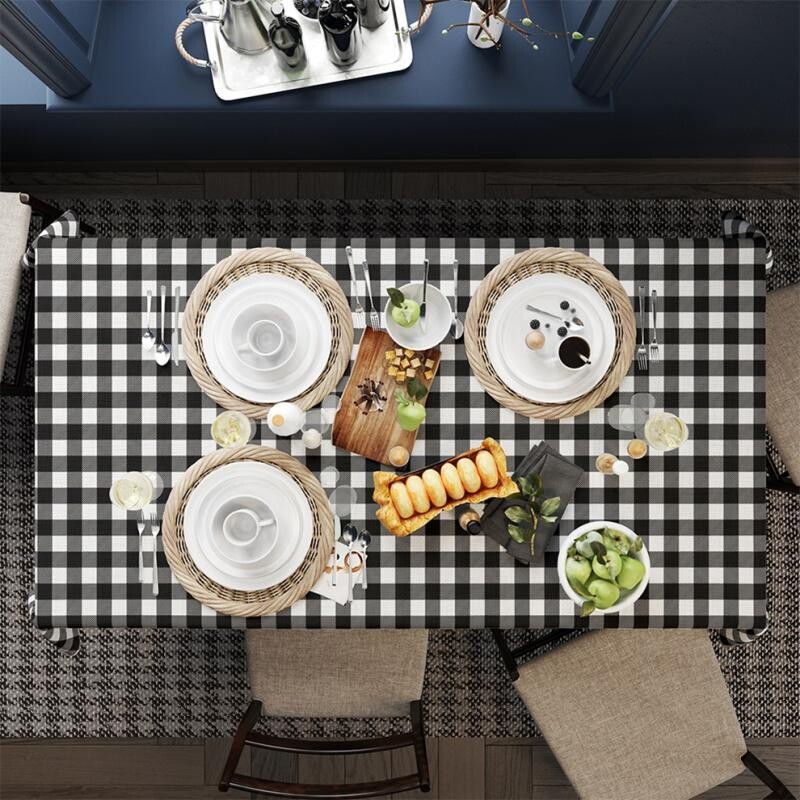 Black and White Cell  Table Cloth