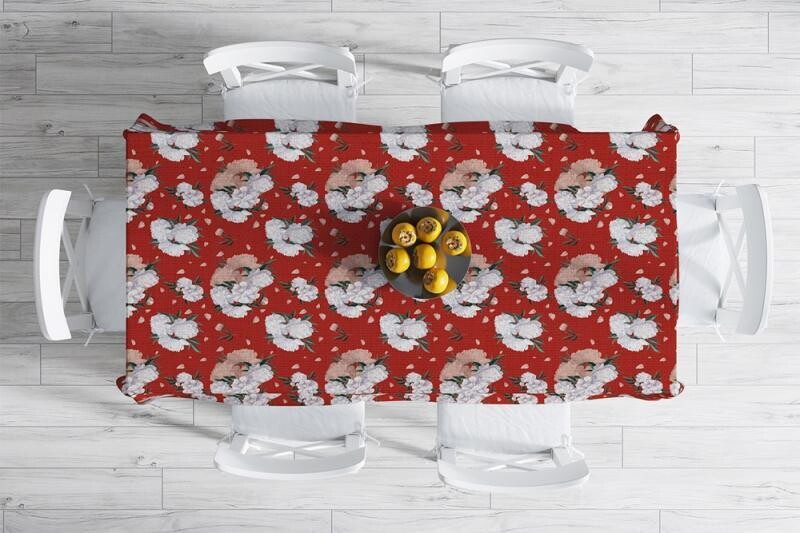 Red Flower Table Cloth
