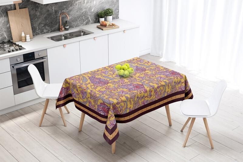 Purple and Yellow Table Cloth
