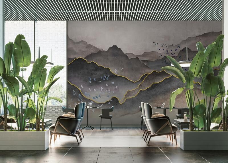 Mountains Design Mural Wallpaper