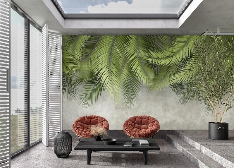 Palm Leaves Pattern Mural Wallpaper