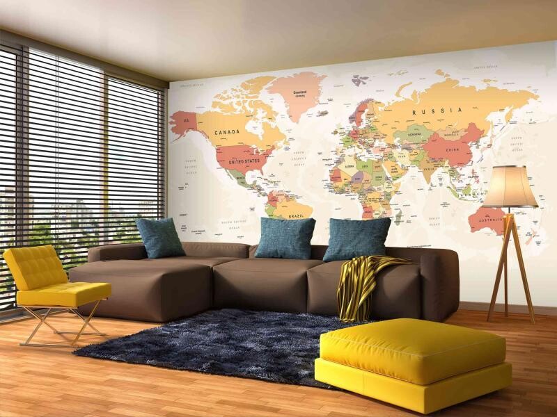 MAP MURAL WALLPAPER 4$/ SQ FT