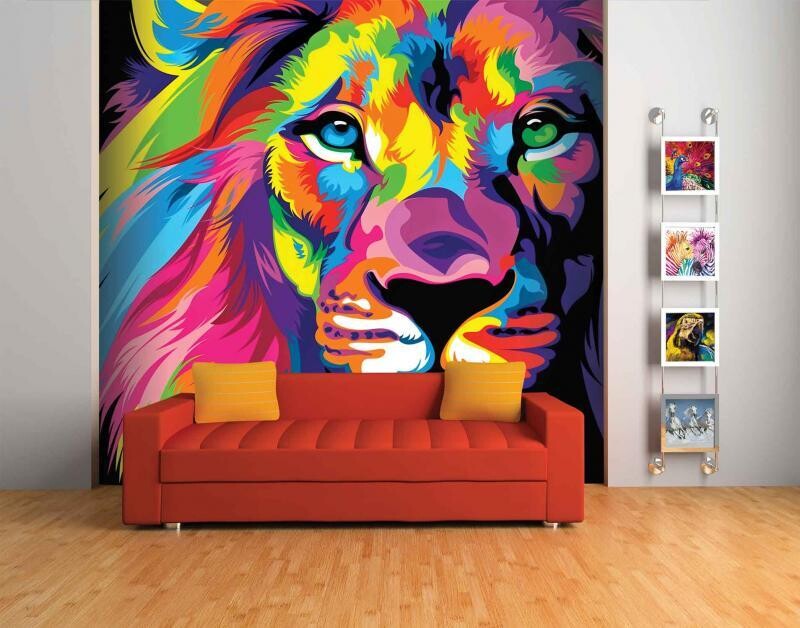 LION MURAL WALLPAPER 4$/ SQ FT