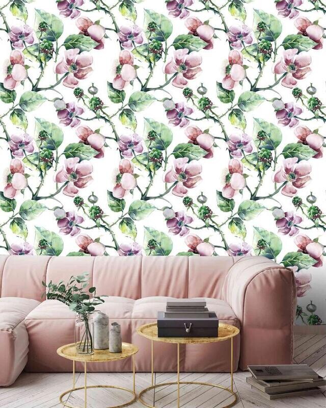 FLOWERS MURAL WALLPAPER 4$/ SQ FT